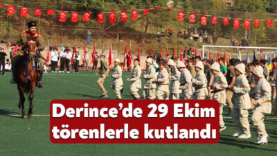 Cumhuriyetimizin kuruluşunun 101. yıl dönümü, Derince Kaymakamlığı'nda gerçekleşen tebrikat töreninin