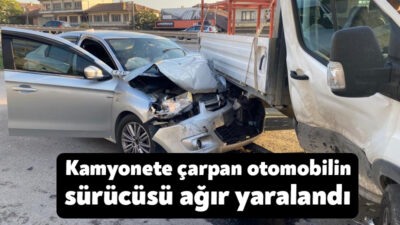 Kocaeli'nin Körfez ilçesinde otomobilin kamyonete çarpması neticesinde meydana gelen kazada