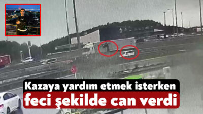 Kuzey Marmara Otoyolu'nun Kocaeli geçişinde kaza yapan sürücüye yardım etmek