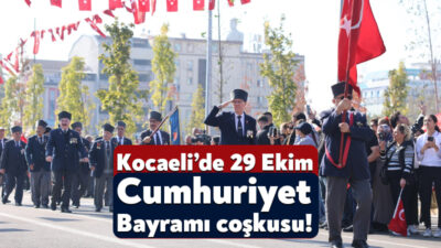 Türkiye Cumhuriyeti’nin 101.yıldönümü Kocaeli’de yapılan törenle kutlandı. Kocaeli Valiliği’nin bahçesinde
