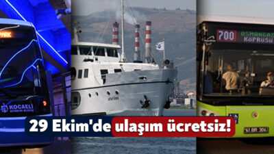 Kocaeli Büyükşehir Belediyesi, 29 Ekim Cumhuriyet Bayramı nedeniyle otobüs, raylı