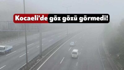 Kocaeli'de etkili olan yoğun sis zaman zaman sürücülere zor anlar