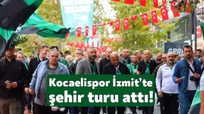 Trendyol 1.Lig’de liderlik koltuğunda oturan Kocaelispor, İzmit’te şehir turu atarak