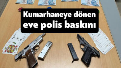 Kocaeli'nin Derince ilçesinde kumar oynanmasına ilişkin ikamette yapılan baskında 8