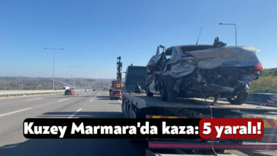 Kuzey Marmara Otoyolu'nun Kocaeli geçişinde iki otomobilin çarpışmasıyla meydana gelen