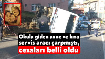 Kocaeli'de freni boşalan işçi servisinin okula giden anne ve kızına