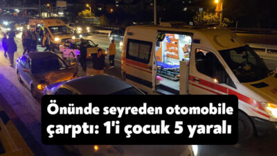 Kocaeli'nin Derince ilçesinde otomobilin önünde seyreden araca çarpması neticesinde meydana