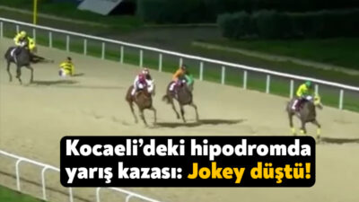 Kartepe Hipodromu’nda gerçekleştirilen yarışta at jokeyi Ali Yıldız talihsiz bir