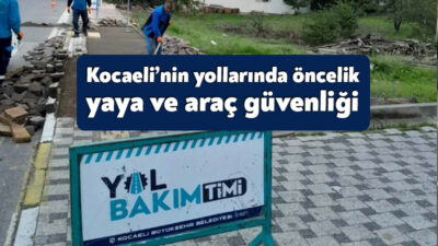 Büyükşehir Yol Bakım Timi, yaya ve araç güvenliği için kent