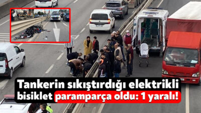 Kocaeli'nin Başiskele ilçesinde tanker sürücüsünün fark etmeden sıkıştırdığı iddia edilen