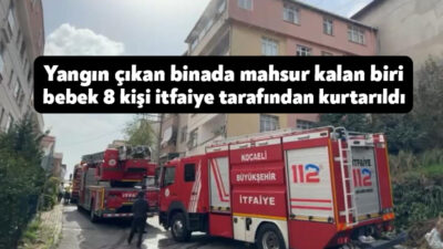 Kocaeli'nin Çayırova ilçesinde bir apartmanda çıkan yangında 8 kişi yoğun