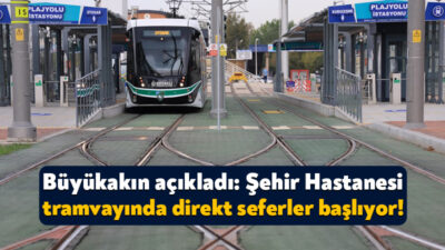 Kocaeli Büyükşehir Belediye Başkanı Tahir Büyükakın tramvayla Şehir Hastanesi’nden Kuruçeşme’ye