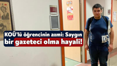 Kocaeli Üniversitesi Gazetecilik Bölümü'nde eğitim alan görme engelli İbrahim Koyulmuş,