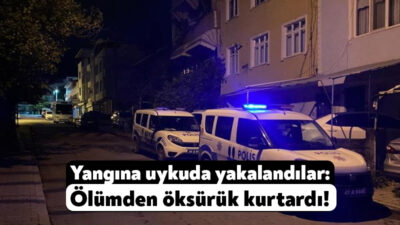 Kocaeli'nin Körfez ilçesinde öksürükle uyanan şahıs, binada çıkan yangını