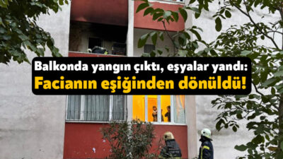 Kocaeli'nin İzmit ilçesinde bir dairenin balkonundaki eşyalar yandı. İtfaiye ekiplerinin