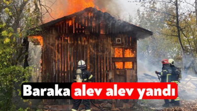Kocaeli'nin Başiskele ilçesinde baraka alev alev yandı.