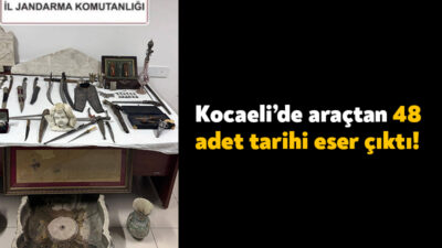 Kocaeli’de jandarma ekipleri Dilovası’nda durduğu bir araçta arama yaptı. Jandarma