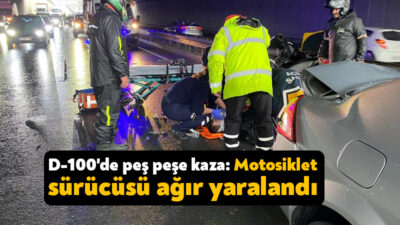 Kocaeli'nin Derince ilçesinde 3 aracın karıştığı kazadan yaklaşık 5 dakika