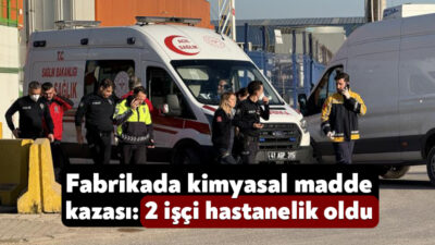 Kocaeli'nin Kartepe ilçesinde bir fabrikada yere dökülen kimyasal madde nedeniyle