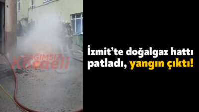 Kocaeli'nin İzmit ilçesinde altyapı çalışması sırasında doğal gaz borusu patladı.
