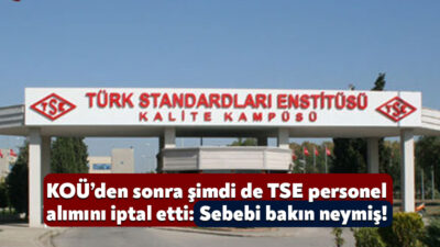 Kocaeli Üniversitesi’nin 47 kişilik personel istihdamının ardından Türk Standartları Enstitüsü