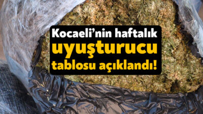 Kocaeli Valiliği, emniyet ve jandarma ekiplerinin bir haftalık süreç içerisinde