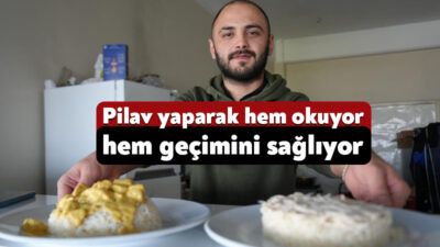 Kocaeli'de arkadaşıyla birlikte pilav dükkanı açan üniversite öğrencisi Resul Başköy,