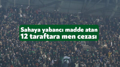 Kocaelispor - Bandırmaspor maçında sahaya yabancı madde atan 12 kişi