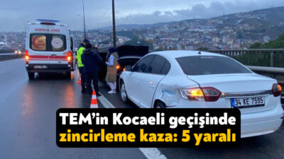 TEM Otoyolu’nun Kocaeli geçişinde 4 aracın karıştığı zincirleme trafik kazasında
