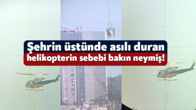 Kocaeli'nde sabah saatlerinde kentin çeşitli noktalarında dakikalarca asılı duran helikopter