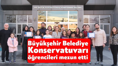 Belediye Konservatuvarı'ndan başarı ile mezun olan gençler belgelerini Başkan Vekili