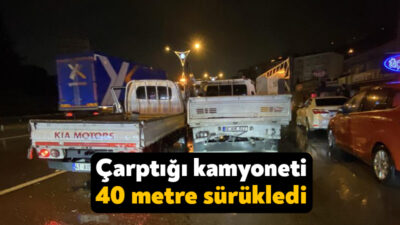 Kocaeli'nin İzmit ilçesinde seyir halindeki kamyonet, arkadan çarptığı park halindeki