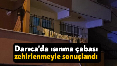 Kocaeli'nin Darıca ilçesinde doğal gaz kesintisi sebebiyle ısınmak için yakılan