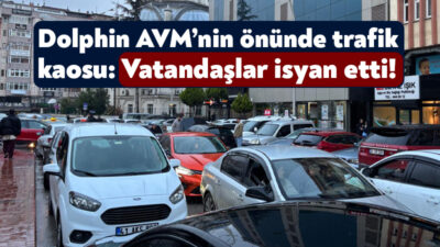 İzmit Sanayi Caddesi’nde yer alan Dolphin AVM’nin önünde bir aracın