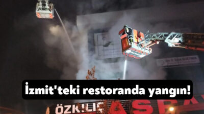 Kocaeli'nin İzmit ilçesinde alev alev yanan restoran kullanılamaz hale geldi.