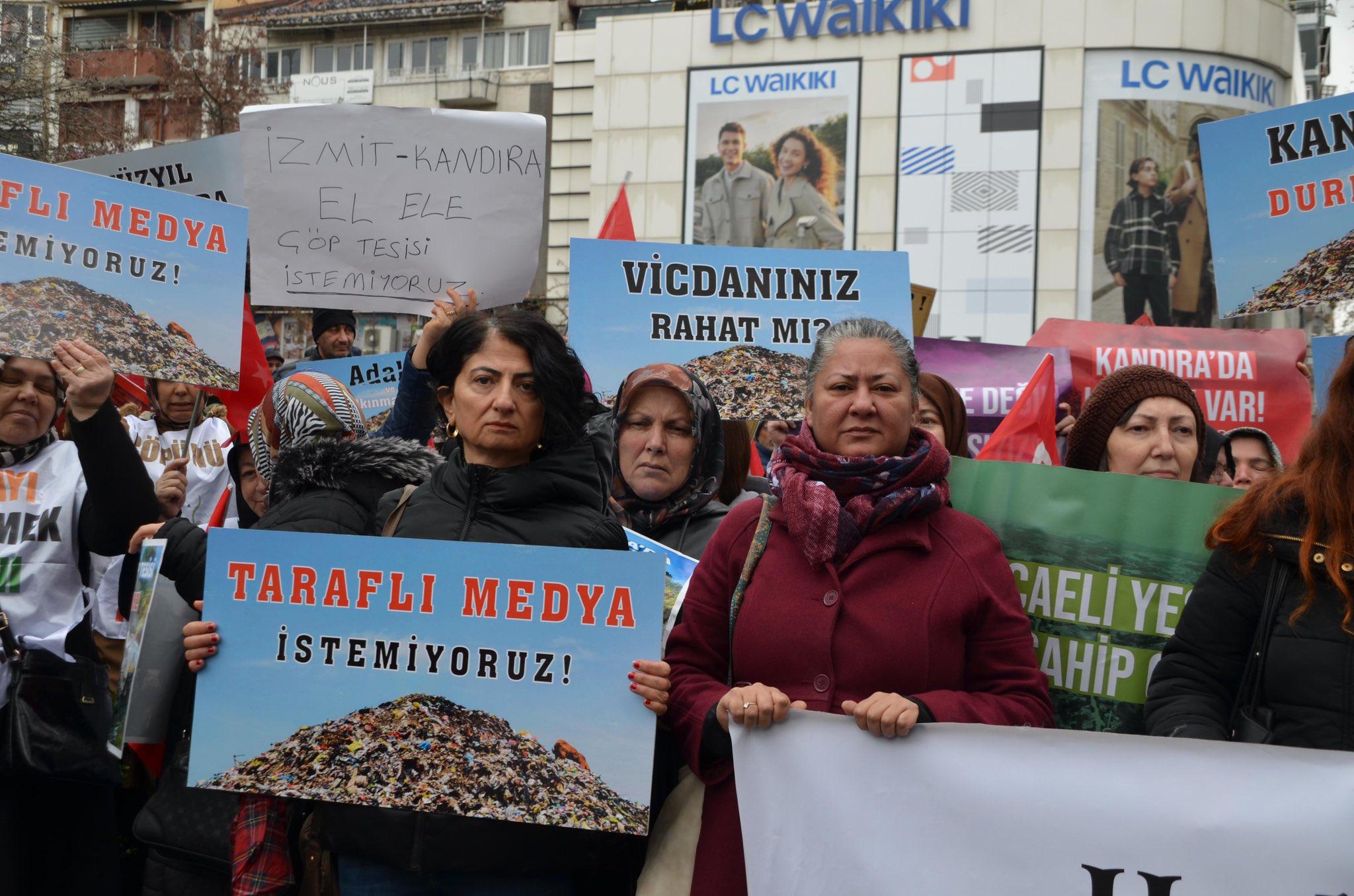 Kandiralilardan cop tesisine karsi Izmitte eylem2