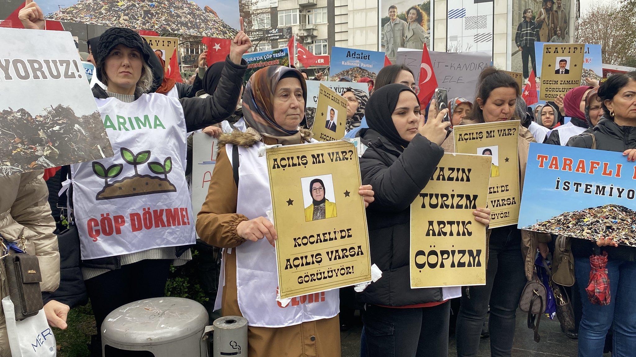 Kandiralilardan cop tesisine karsi Izmitte eylem5