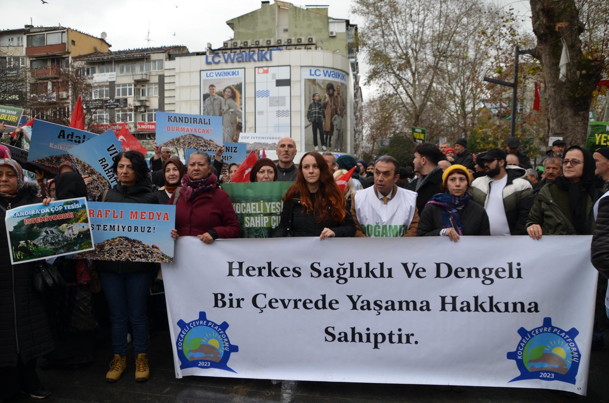 Kandiralilardan cop tesisine karsi Izmitte eylem7