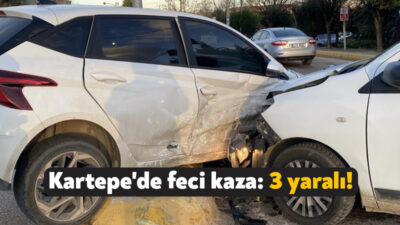 Kocaeli'nin Kartepe ilçesinde iki otomobilin çarpıştığı kazada 3 kişi yaralandı.