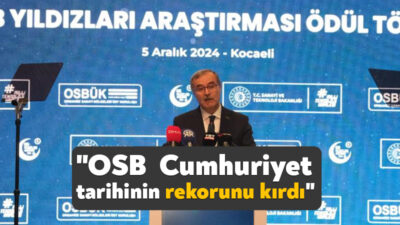 Kocaeli'de bu yıl dördüncüsü yapılan OSB Yıldızları Araştırması Ödül Töreni'nde