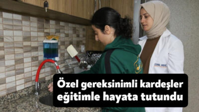 Kocaeli'de 7 yıldır eğitim gören özel gereksinimli Sena-Mustafa kardeşler, öğretmenlerinin