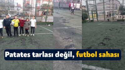 Kocaeli'nin İzmit ilçesinde, çocuk oyun parkı içinde yer alan futbol