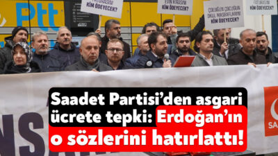 Saadet Partisi Kocaeli İl Başkanlığı asgari ücrete tepki göstermek amacıyla