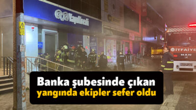 Kocaeli'de bir banka şubesinde yangın çıktı. İçeriye dolan yoğun duman