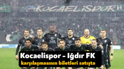 Kocaelispor, Iğdır FK ile oynayacağı maçın biletlerini Passo.com.tr ve KS
