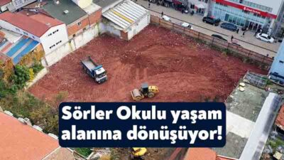 Büyükşehir, İzmit’te yıkılan vergi dairesinden boşalan Sörler Okulu’nun önündeki alanı