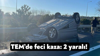 TEM Otoyolu'nun Kocaeli geçişinde 2 otomobilin çarpıştığı kazada yaralanan sürücüler