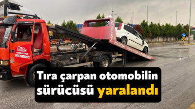Kocaeli'nin Körfez ilçesinde tıra çarpan otomobilin sürücüsü yaralandı.
