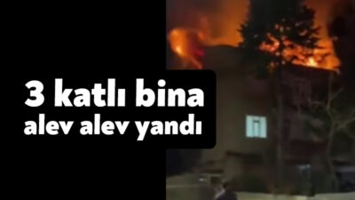 Kocaeli'nin Derince ilçesinde 3 katlı binanın çatısı alevlere teslim oldu.