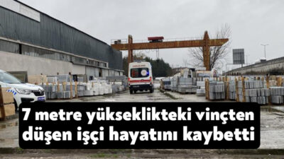 Kocaeli'nin Kartepe ilçesinde yaklaşık 7 metre yüksekliğindeki vinçten düşen işçi